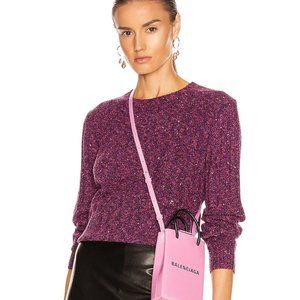 GRLFRND NWT Fuchsia Freckled Lurex Knit Sweater